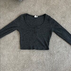 Bozzolo Dark Gray Long Sleeve Top